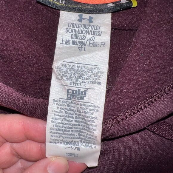 Under Armour Womens Hoodie Hooded Sweatshirt Loose Fit ColdGear Purple Large - Picture 11 of 12